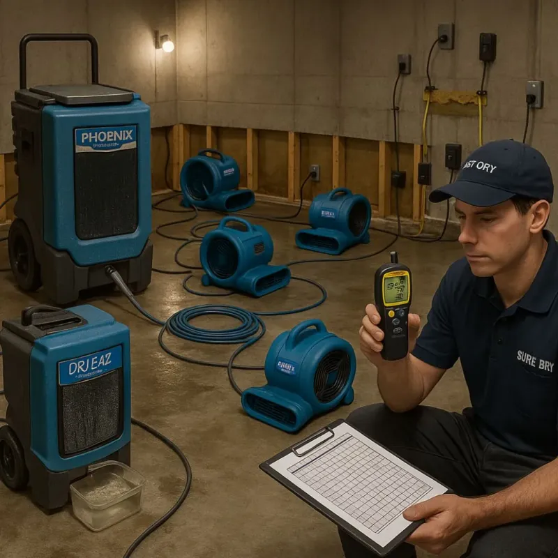 Structural Drying and Dehumidification process in Big Rock, IL
